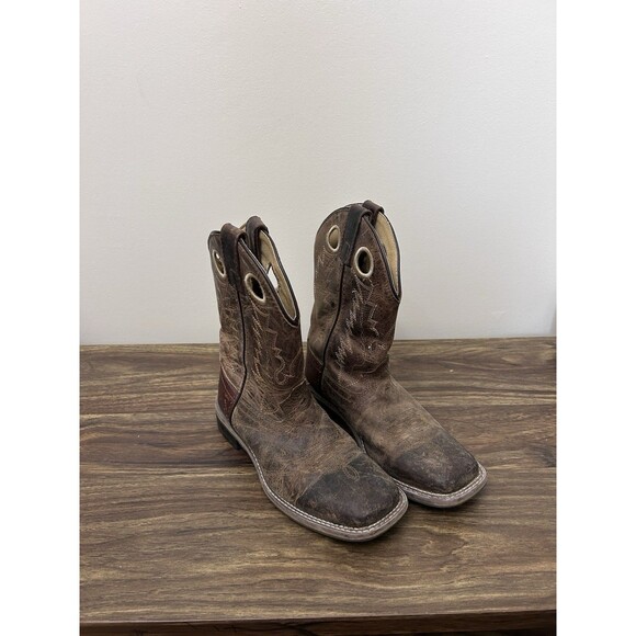 Smoky Mountain Boots Brown Tan Leather Boots Boys Size 3 R Style 3662C Western - Picture 1 of 6